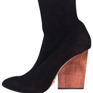 Maiyet Real Teak Wood Heel Boots. Sz. 40-1/2 Black